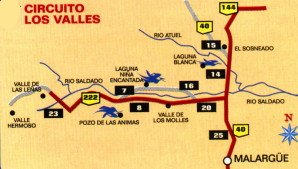 Mapa Circuito Valle de Las Leñas - Valle Hermoso - Malargüe (MAlargue) - Mendoza - Argentina