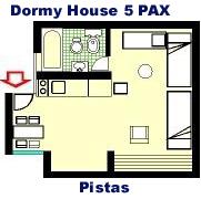 Dormy Houses plan for  5  persons in Las Lenas, Malargue, Mendoza, Argentina