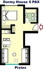 Dormy Houses plan for  6 persons in Las Lenas, Malargue, Mendoza, Argentina