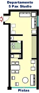Apartments for 5 persons in Aparts hotels: Corinto,  Esparta, Tebas, Atenas in Las Lenas - Malargue - Mendoza - Argentina (plan)